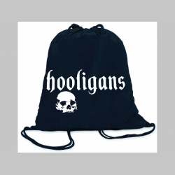 Hooligans - ľahk&eacute; sťahovacie vrecko ( bat&ocirc;žtek / vak ) s čiernou &scaron;n&uacute;rkou, 100% bavlna 100 g/m2, rozmery cca. 37 x 41 cm